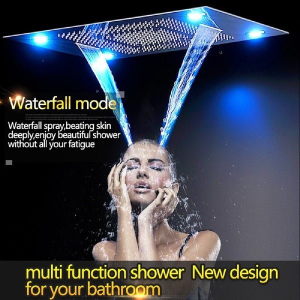 Cascada Showers 23"x31" Luxury LED Shower Head with Bluetooth Speakers - Detail View