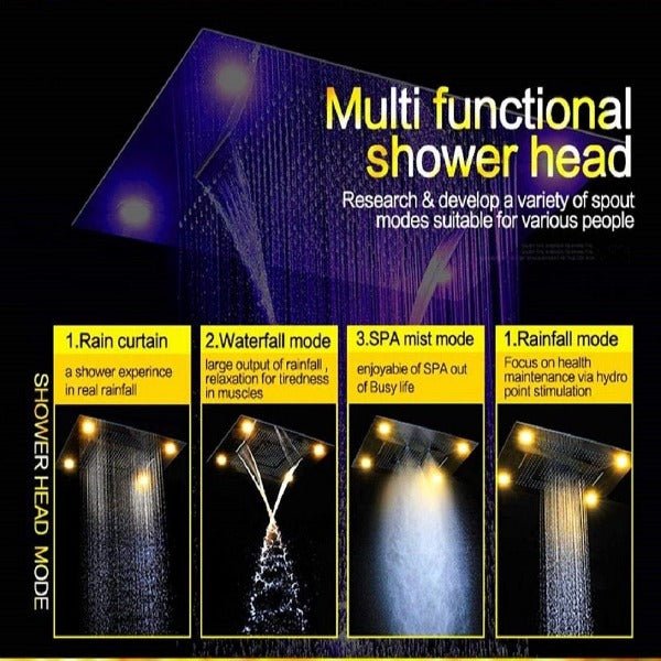 Cascada Showers 23"x31" Luxury LED Shower Head with Bluetooth Speakers - Close-Up