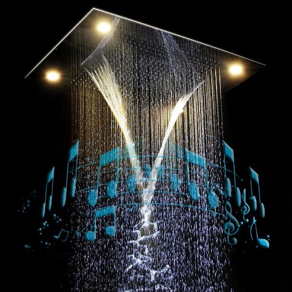 Cascada Showers 23"x31" Luxury LED Shower Head with Bluetooth Speakers - View 11
