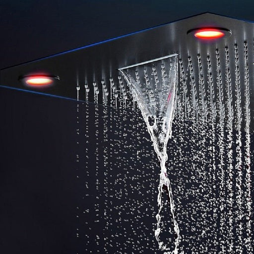 Cascada Showers 23”x31” Recessed Music Waterfall Rain LED Shower Head with Built-in Bluetooth Speaker - Alternate View