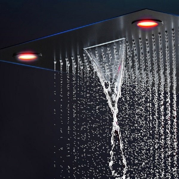 Cascada Showers 23”x31” Recessed Music Waterfall Rain LED Shower Head with Built-in Bluetooth Speaker - Alternate View