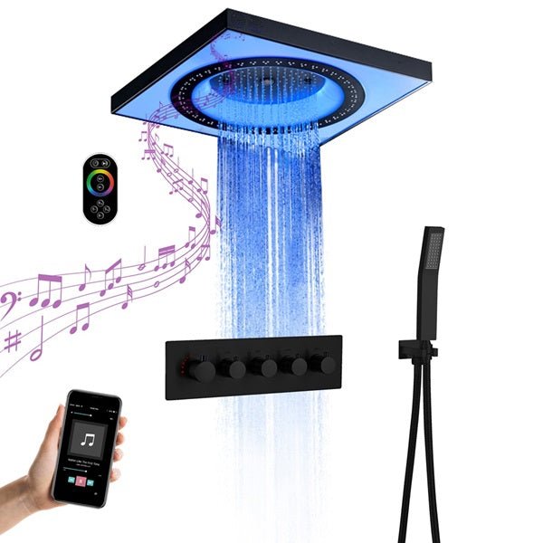 Cascada Showers 24" Cascada Perla LED Music Thermostatic Rainfall Shower System - Product Image 7