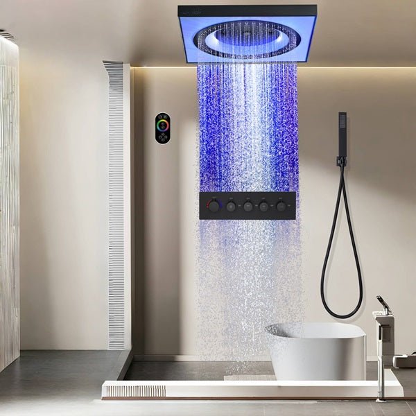 Cascada Showers 24" Cascada Perla LED Music Thermostatic Rainfall Shower System - Alternate View