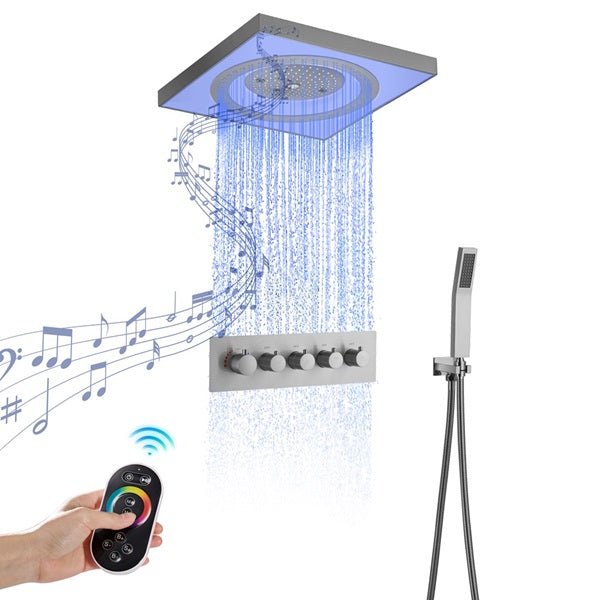 Cascada Showers 24" Cascada Perla LED Music Thermostatic Rainfall Shower System - Product Image 9