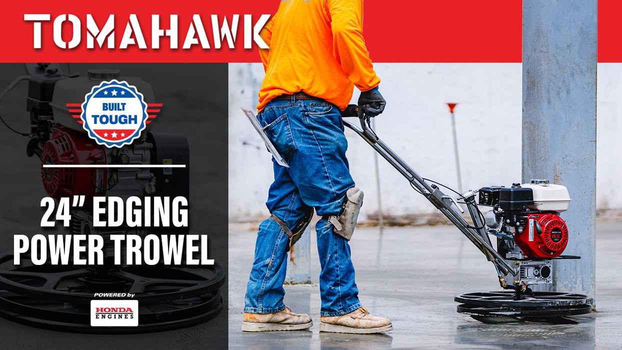 Tomahawk Power 24" Concrete Power Trowel Edger 5.5HP Honda Float Pan Blade Screed Finishing Tool - Detail View 2