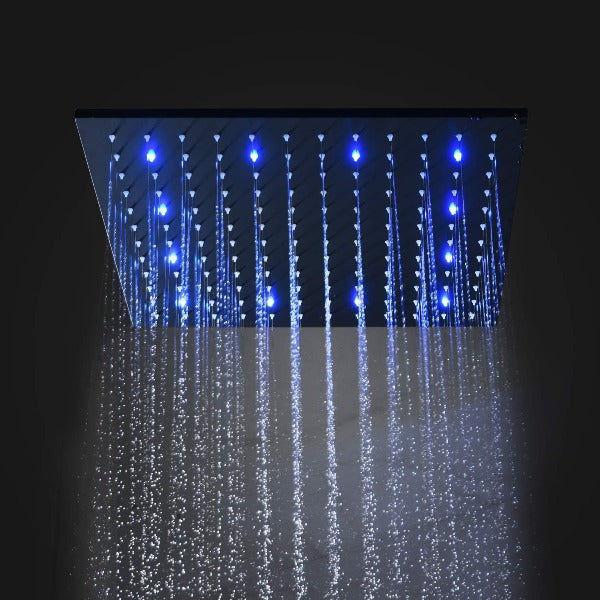 Cascada Tuscany 24" Shower System: Immersive LED Rainfall, Massage, Thermostatic - Side View
