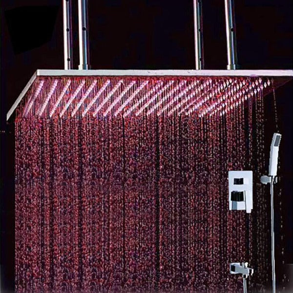 Cascada Showers 24" Rainfall LED Shower Set Double-Function Valve - Main Product Image