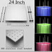 Cascada Showers 24" Square Ceiling Mount Rainfall LED Shower Head - Alternate View