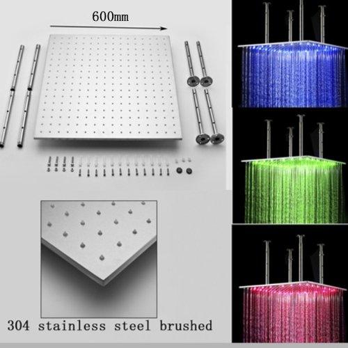 Cascada Showers 24" Square Ceiling Mount Rainfall LED Shower Head - Product Image 7