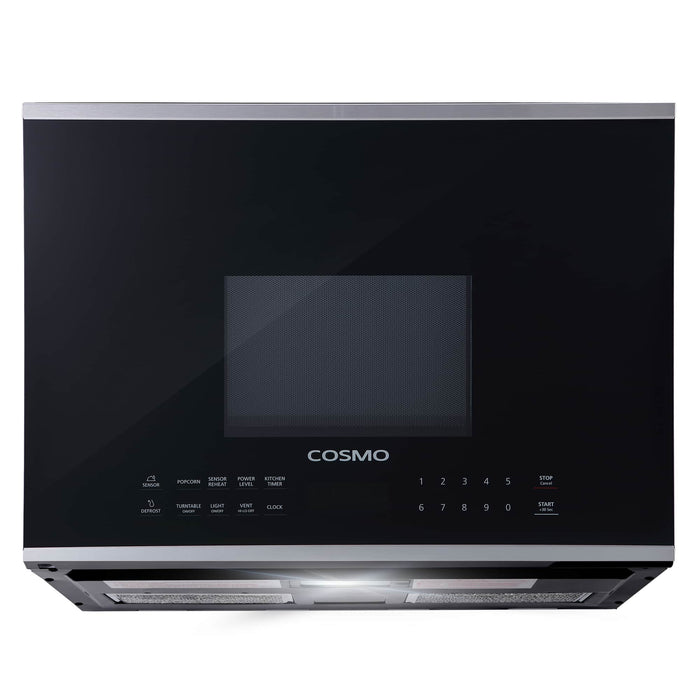 Cosmo 24-Inch 1.34 Cu. Ft. Over the Range Microwave in Stainless Steel and Black Glass (COS-2413ORM1SS) Cosmo