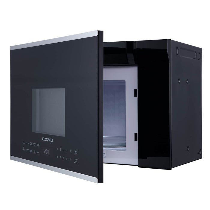 Cosmo 24-Inch 1.34 Cu. Ft. Over the Range Microwave in Stainless Steel and Black Glass (COS-2413ORM1SS) Cosmo