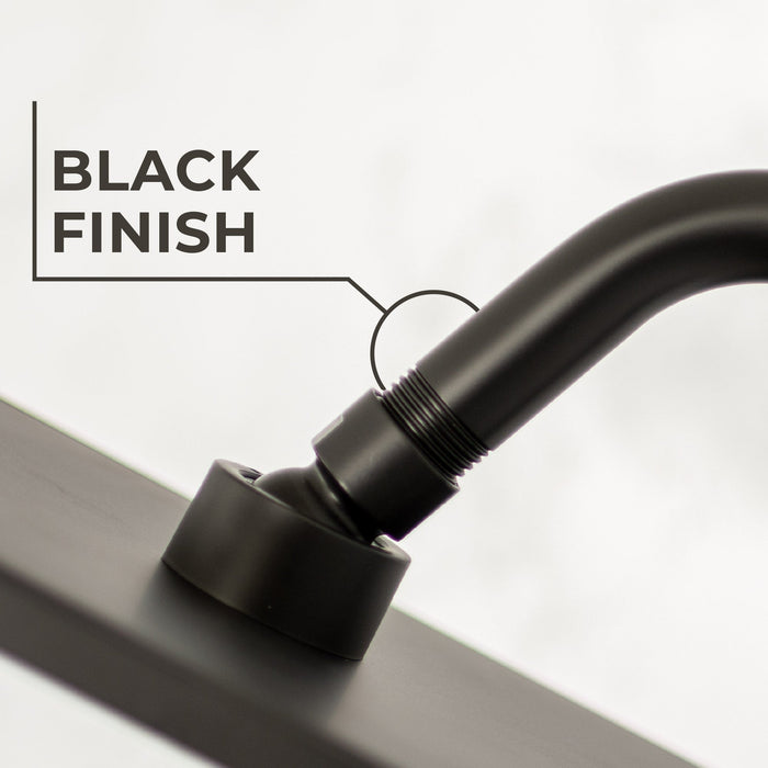 Utility-Sink.com 10.5 in. S-Shaped Stainless Steel Shower Head Extension Arm (Black Finish) - Product Image 7