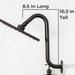 Utility-Sink.com 10.5 in. S-Shaped Stainless Steel Shower Head Extension Arm (Black Finish) - Alternate View