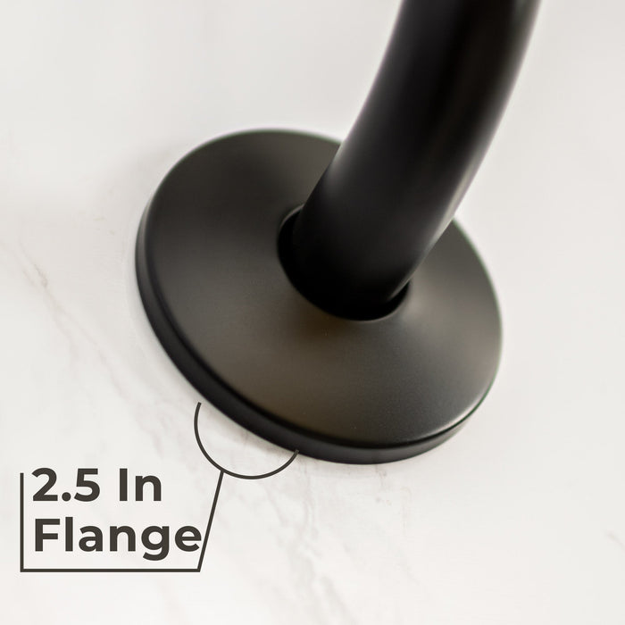 Utility-Sink.com 10.5 in. S-Shaped Stainless Steel Shower Head Extension Arm (Black Finish) - Detail View 2
