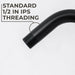 Utility-Sink.com 10.5 in. S-Shaped Stainless Steel Shower Head Extension Arm (Black Finish) - Detail View 3