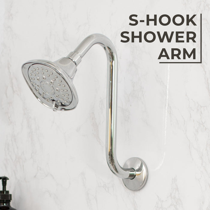 Utility-Sink.com 10.5 in. S-Shaped Stainless Steel Shower Head Extension Arm (Chrome Finish) - Product Image 8
