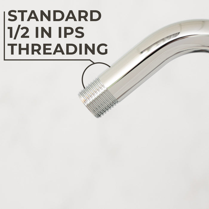 Utility-Sink.com 10.5 in. S-Shaped Stainless Steel Shower Head Extension Arm (Chrome Finish) - Detail View 3