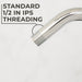 Utility-Sink.com 10.5 in. S-Shaped Stainless Steel Shower Head Extension Arm (Chrome Finish) - Detail View 3