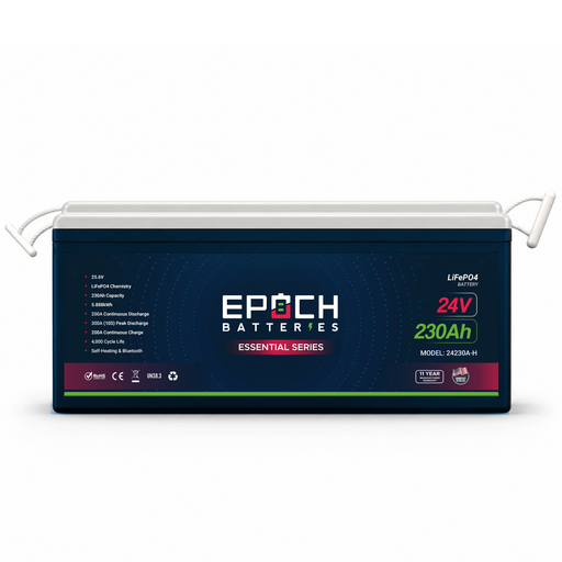 Epoch 24V 230Ah (5.89kWh) Essential Series - Bluetooth & Heated - LiFePO4 Battery