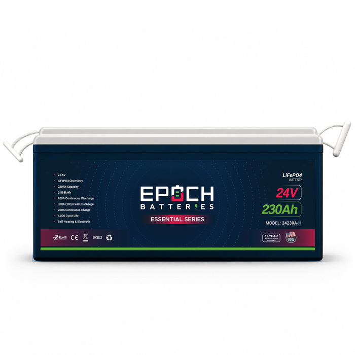 Epoch 24V 230Ah (5.89kWh) Essential Series - Bluetooth & Heated - LiFePO4 Battery