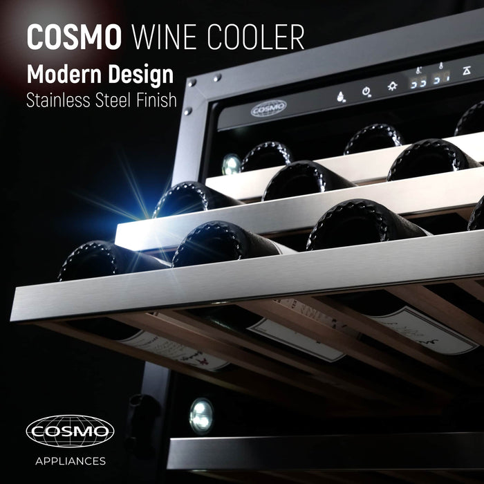 Cosmo 4-Piece Appliance Package - 30-Inch Gas Range, Island Range Hood, Dishwasher, and Wine Cooler in Stainless Steel (COS-4PKG-102) Cosmo