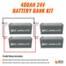 Green Vista Living Rich Solar - 24V - 400AH - 10.2kWh Lithium Battery Bank Power Station - Side View