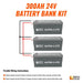 Green Vista Living Rich Solar - 24V - 300AH - 7.6kWh Lithium Battery Bank Power Station - Side View