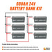Green Vista Living Rich Solar - 24V - 600AH - 15.3kWh Lithium Battery Bank Power Station - Side View