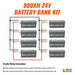 Green Vista Living Rich Solar - 24V - 800AH - 20.4kWh Lithium Battery Bank Power Station - Side View