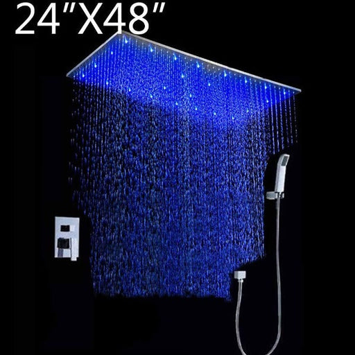 Cascada Showers 24"x48" Rainfall LED Shower Set Double-Function Valve - Main Product Image