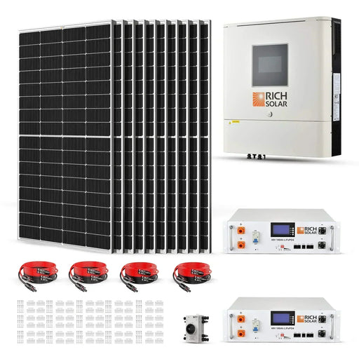 Green Vista Living Rich Solar 2500W 48VDC-120VAC Solar Kit