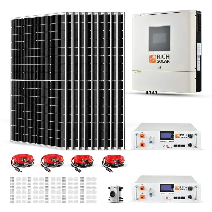 Green Vista Living Rich Solar 2500W 48VDC-120VAC Solar Kit