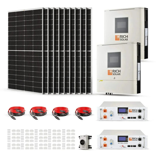 Green Vista Living Rich Solar 2500W 48VDC-240VAC Solar Kit