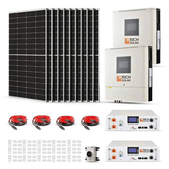 Green Vista Living Rich Solar 2500W 48VDC-240VAC Solar Kit