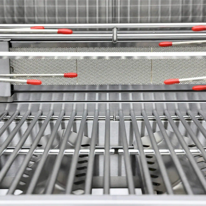 Forno Bulnes Outdoor Kitchen 30-Inch BBQ 60,000 BTU, with Sear, Rotisserie Infrared Burners, 1.8 Cu.Ft. Beverage Center, & Black Countertops (FODKT2506BLK)