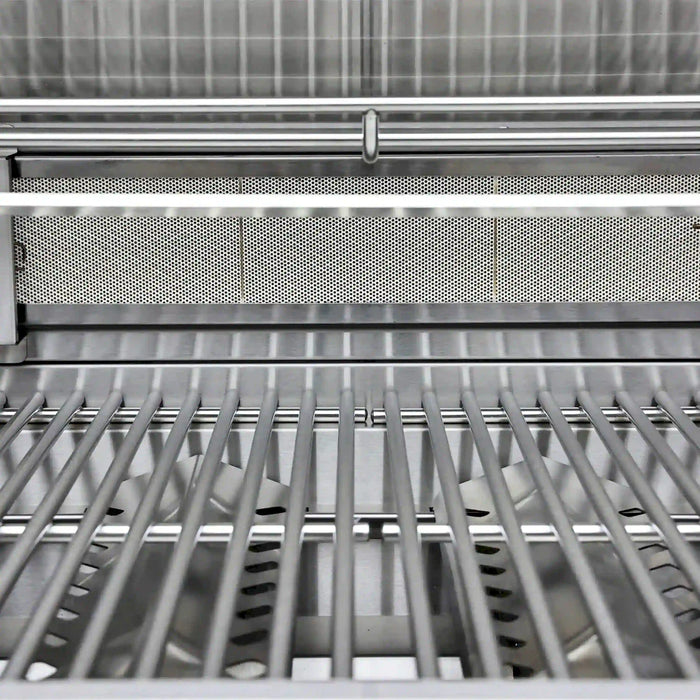 Forno Bulnes Outdoor Kitchen 30-Inch BBQ 60,000 BTU, with Sear, Rotisserie Infrared Burners, 1.8 Cu.Ft. Beverage Center, & Black Countertops (FODKT2506BLK)