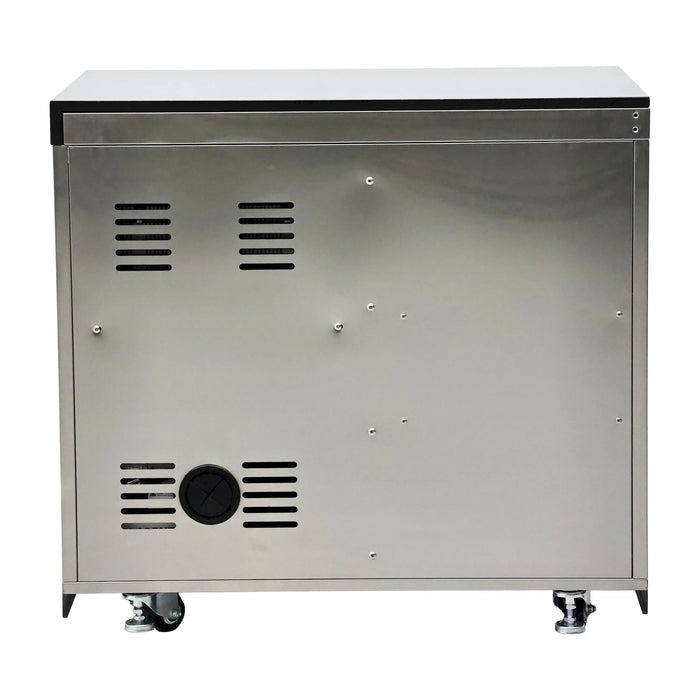 Forno Bulnes Outdoor Kitchen 30-Inch BBQ 60,000 BTU, with Sear, Rotisserie Infrared Burners, 1.8 Cu.Ft. Beverage Center, & Black Countertops (FODKT2506BLK)