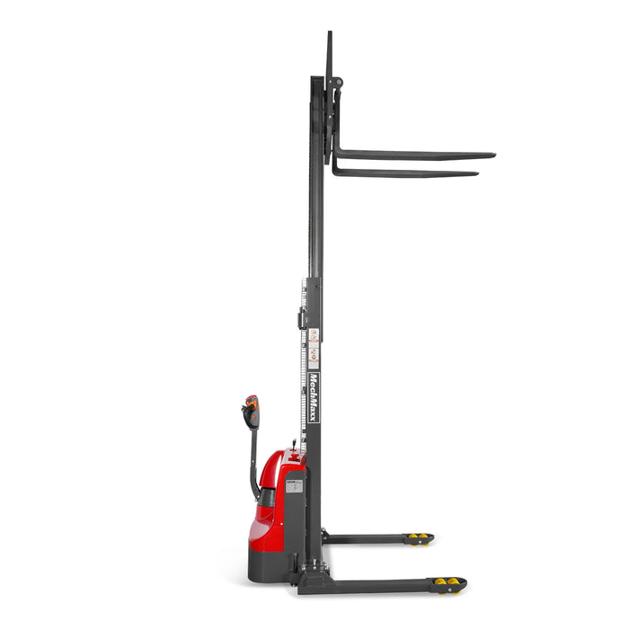 2640lbs Electric Straddle Stacker,  118" Lift,  Adjustable Legs & Forks,  F26-118SLA