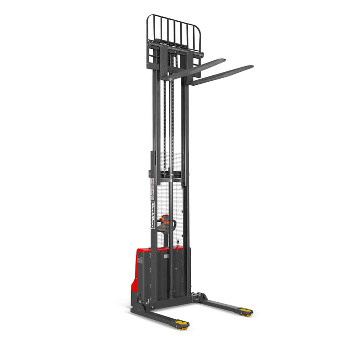 2640lbs Electric Straddle Stacker,  118" Lift,  Adjustable Legs & Forks,  F26-118SLA