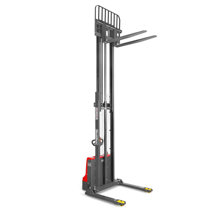 2640lbs Electric Straddle Stacker, 138" Lift,  Adjustable Legs & Forks,  F26-138SLA
