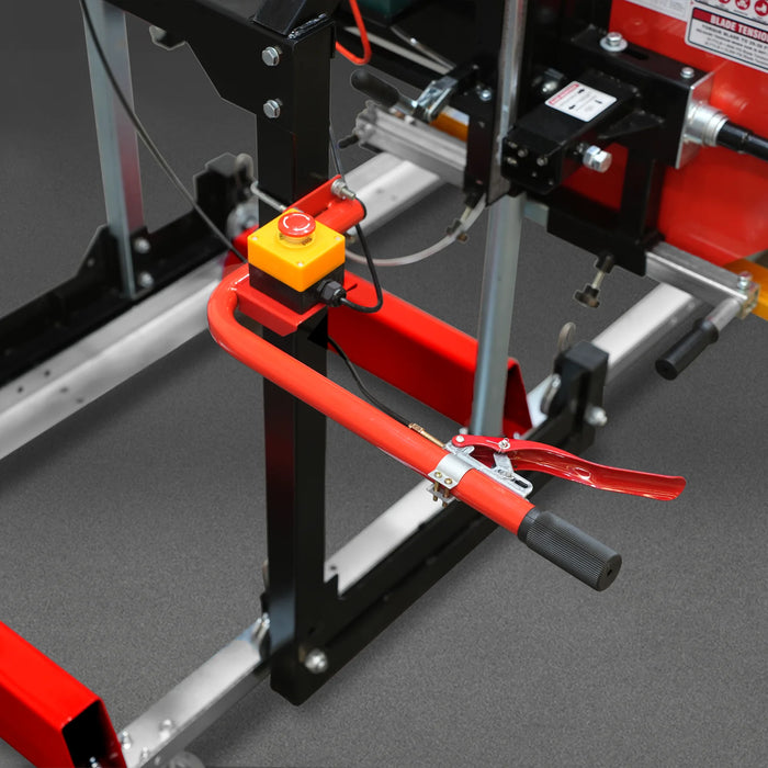 26" Portable Sawmill,  459cc 15HP E-Start Gasoline Engine,  20" Board  Width,  13' Track Length ,  SM-26