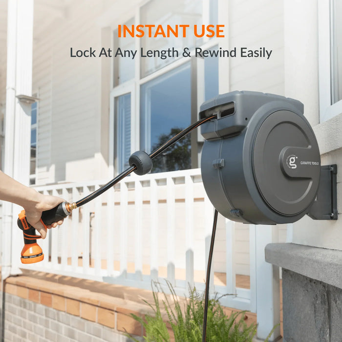 Retractable Garden Hose Reel 62ft-155ft