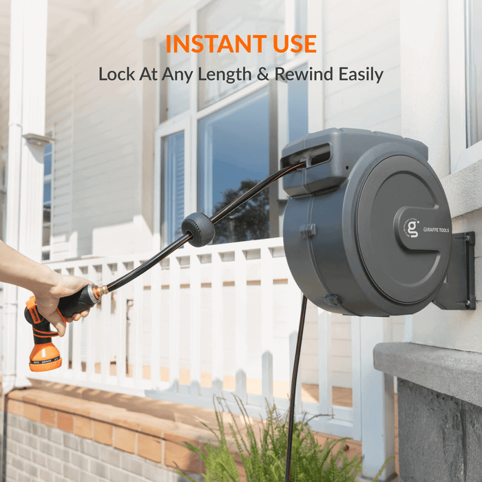 Retractable Garden Hose Reel-5/8 in-115ft
