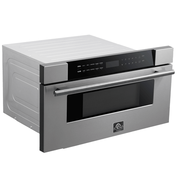 FORNO Capoliveri 30 Inch Stainless-Steel 1000 Watts Microwave Drawer 1.2 cu.ft. FORNO