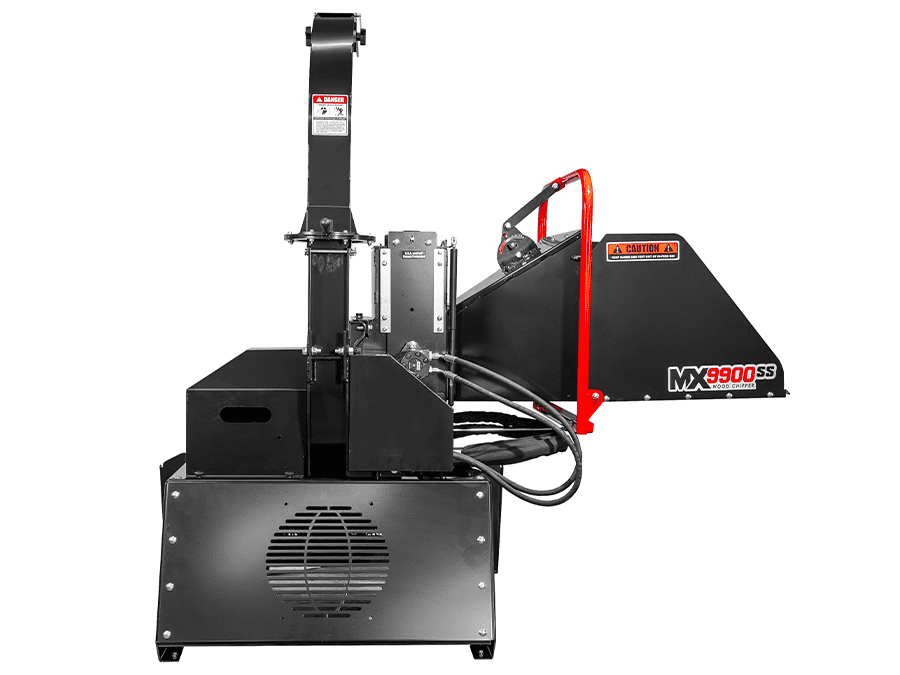 WoodMaxx MX-9900SS skid steer wood chipper side view
