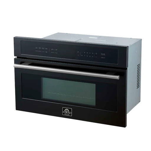 Forno Oliena Espresso 30-Inch 1.6 Cu.ft Compact Oven in Black with Stainless Steel Handle FMWDR3093-30BLK FORNO