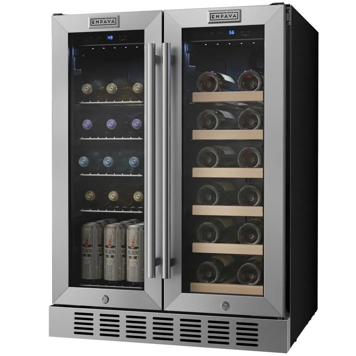 Empava dual zone wine and beverage cooler EMPV-BR07D with 12 shelves