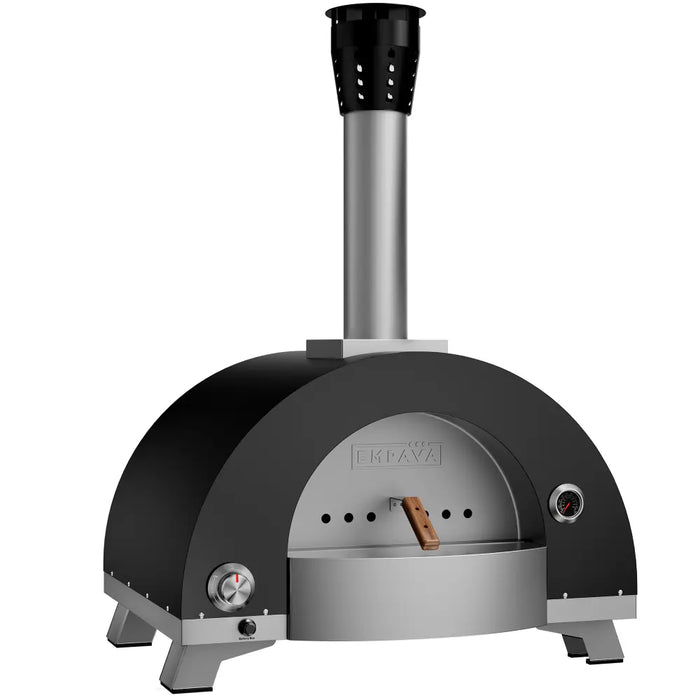 Empava EMPV-40PG901X wood and gas pizza oven with a 27.56 x 19.69 inch cooking zone