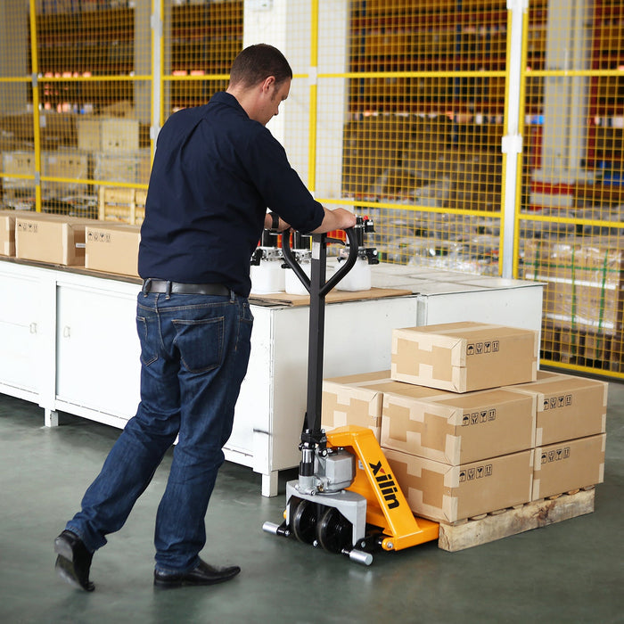 Xilin JF-685 high lift pallet jack dimensions and capacity diagram