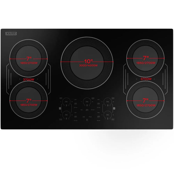 Empava EMPV-36EC83H 5 burner induction cooktop with a 3.0kW/4.0kW centre zone